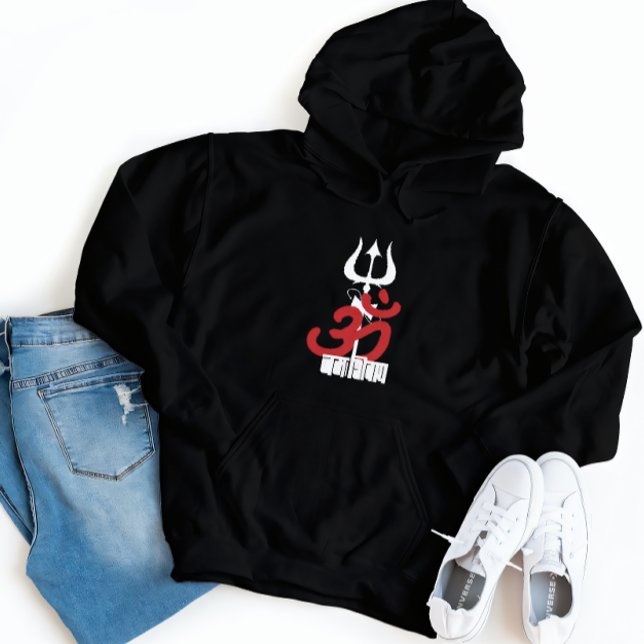 Hindu God Shiva Om Namah Shivay mit Trident OM Hoodie (Von Creator hochgeladen)