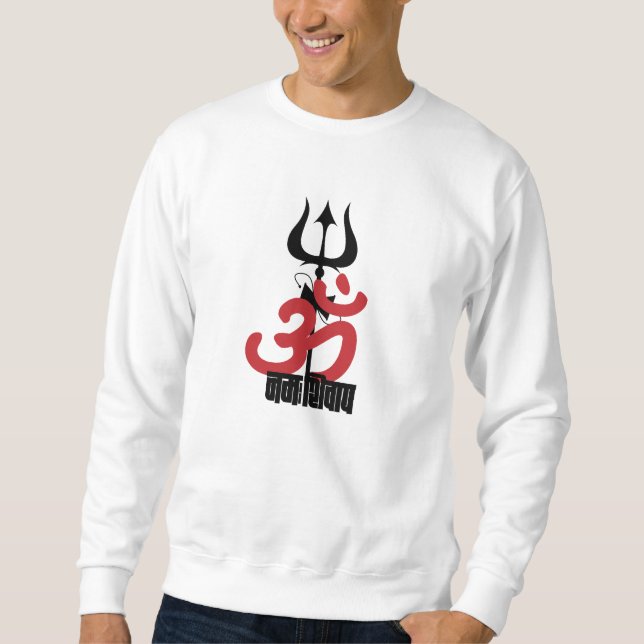 Hindu God Shiva Om Namah Shivay mit Trident OM Sweatshirt (Vorderseite)