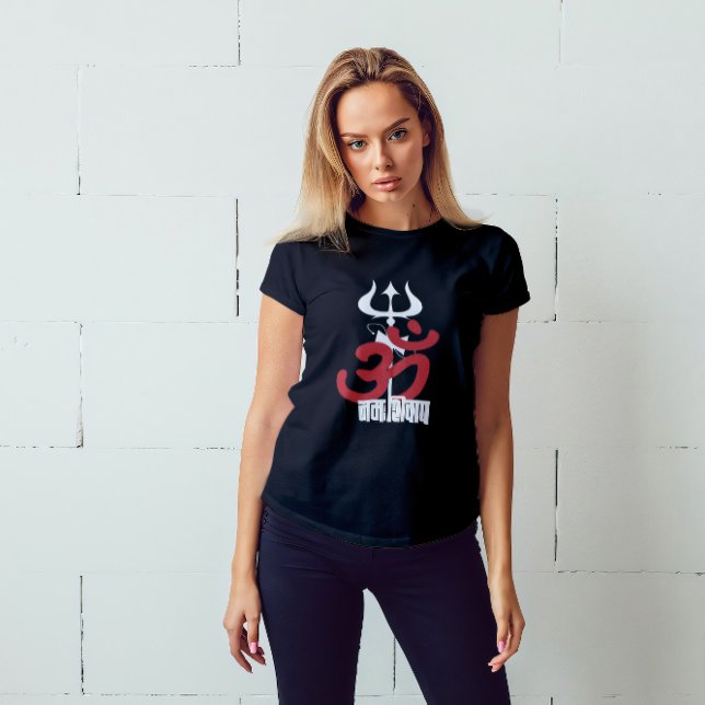 Hindu God Shiva Om Namah Shivay mit Trident OM T-Shirt (Von Creator hochgeladen)