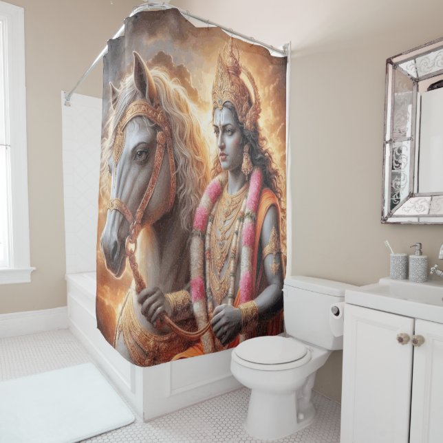 Hindu God with Horse - Duschvorhang (Beispiel)
