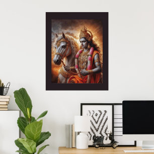 Hindu God with Horse - Poster