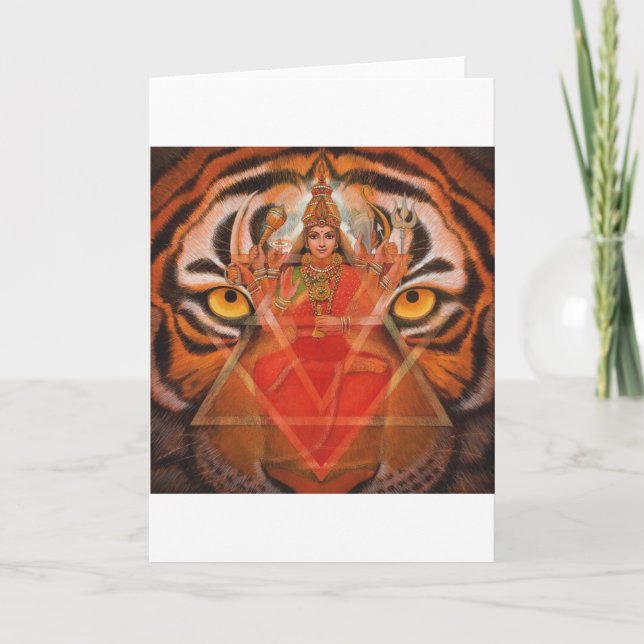 Hindu Goddess Durga, Kali Powerful Tiger Art Card Karte (Vorderseite)