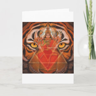 Hindu Goddess Durga, Kali Powerful Tiger Art Card Karte