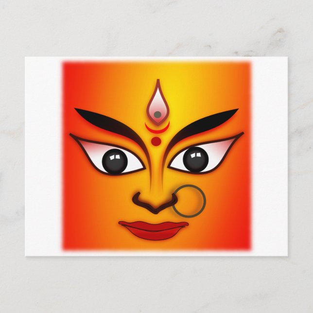 Hindu Goddeß Durga Postkarte (Vorderseite)