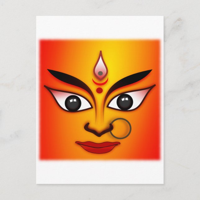 Hindu Goddeß Durga Postkarte (Vorderseite)