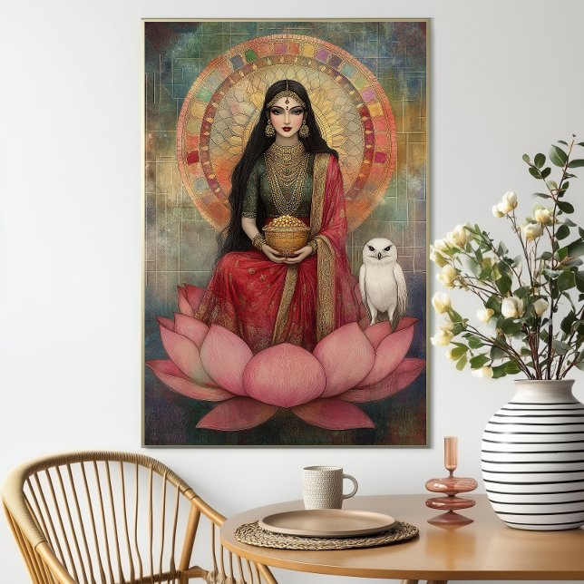 Hindu Goddess Lakshmi Art Nouveau Mosaic Painting Poster (Von Creator hochgeladen)