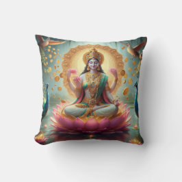Hindu Goddess Lakshmi / Laxmi Pillow w/Om design Kissen