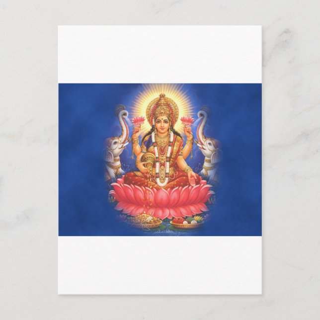 Hindu Goddess Laxmi Devi Mata Postkarte (Vorderseite)