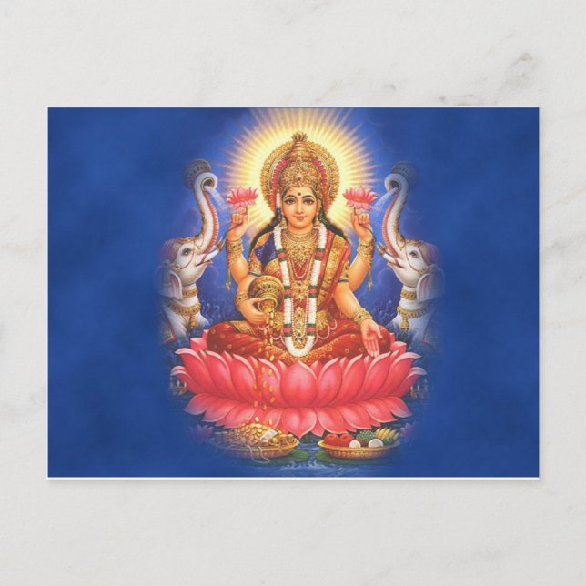 Hindu Goddess Laxmi Devi Mata Postkarte (Vorderseite)