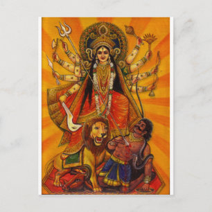 HINDU GODESS DURGA SIEG ÜBER EVIL POSTKARTE