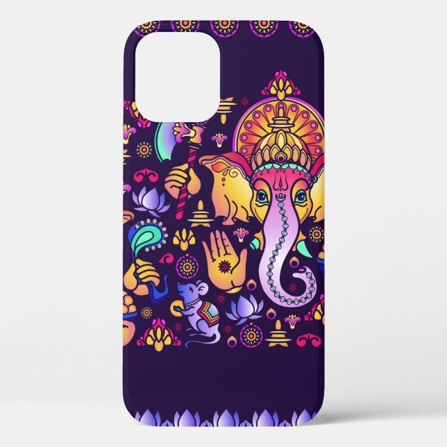 Hindu Gott Ganesha und indische Symbole in der Str Case-Mate iPhone Hülle (Rückseite)