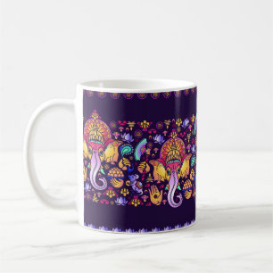 Hindu Gott Ganesha und indische Symbole in der Str Kaffeetasse