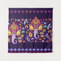 Hindu Gott Ganesha und indische Symbole in der Str