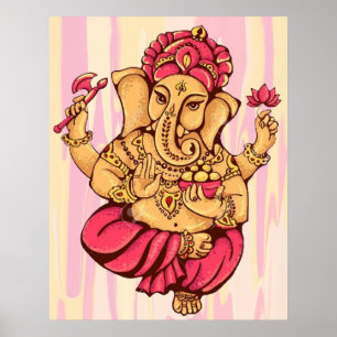 Hindu Gott Lord Ganesh Ganesha Glück Riches Gott Poster