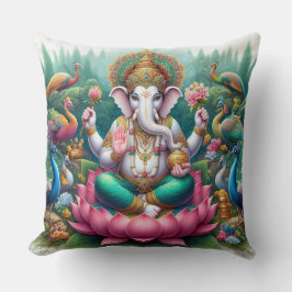 Hindu Gott Lord Ganesh / Ganesha Pillow mit Om Kissen