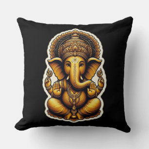 Hindu Gott Lord Ganesh / Ganesha Pillow mit Om Kissen