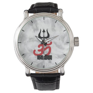 Hindu Gott Shiva Om Namah Shivay mit Dreizack OM Armbanduhr
