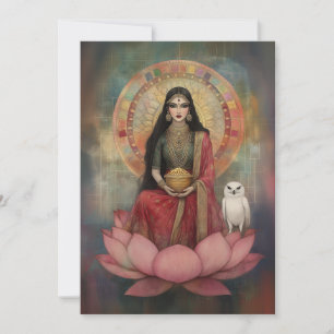 Hindu-Göttin Lakshmi Art Nouveau Mosaik-Porträt Einladung