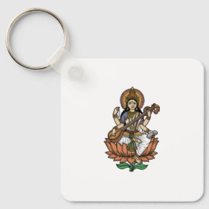 Hindu-Göttin Saraswati Schlüsselanhänger