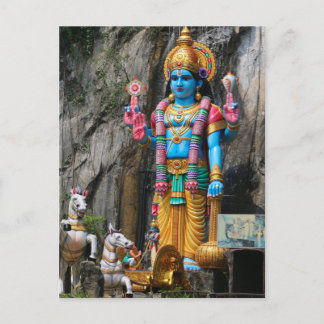 Hindu-Gottskulptur mit Pferdekutsche Postkarte