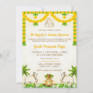 Hindu Graha Pravesh Puja Einladungskarte Einladung