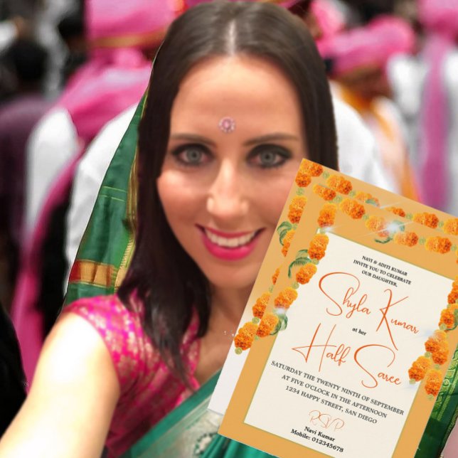 Hindu Half Saree Zeremonie Einladung (Von Creator hochgeladen)