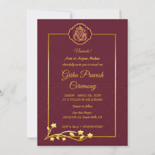 Hindu House Erwärmung Griha Pravesh Einladung