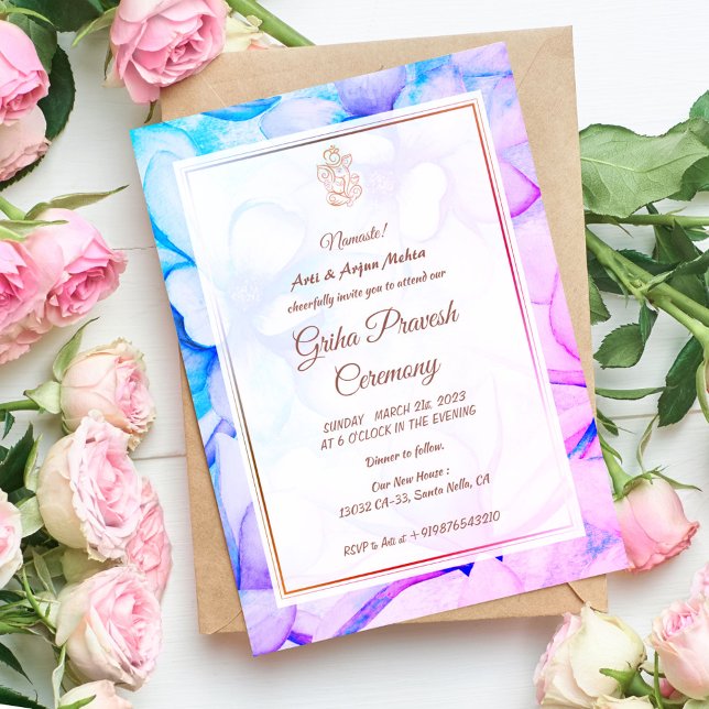 Hindu House Erwärmung Griha Pravesh Einladung (Von Creator hochgeladen)