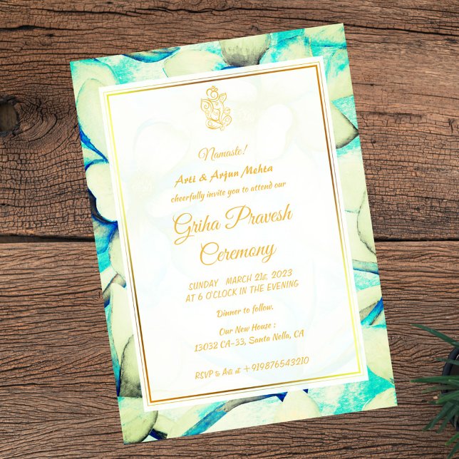 Hindu House Erwärmung Griha Pravesh Einladung (Von Creator hochgeladen)