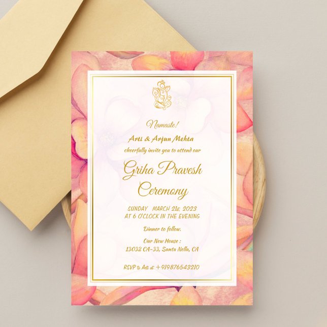 Hindu House Erwärmung Griha Pravesh Einladung (Von Creator hochgeladen)