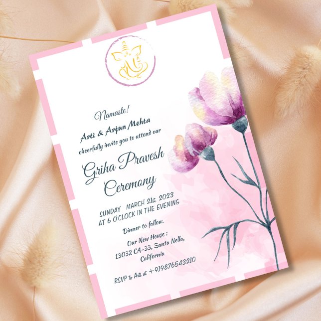Hindu House Erwärmung Griha Pravesh Einladung (Von Creator hochgeladen)