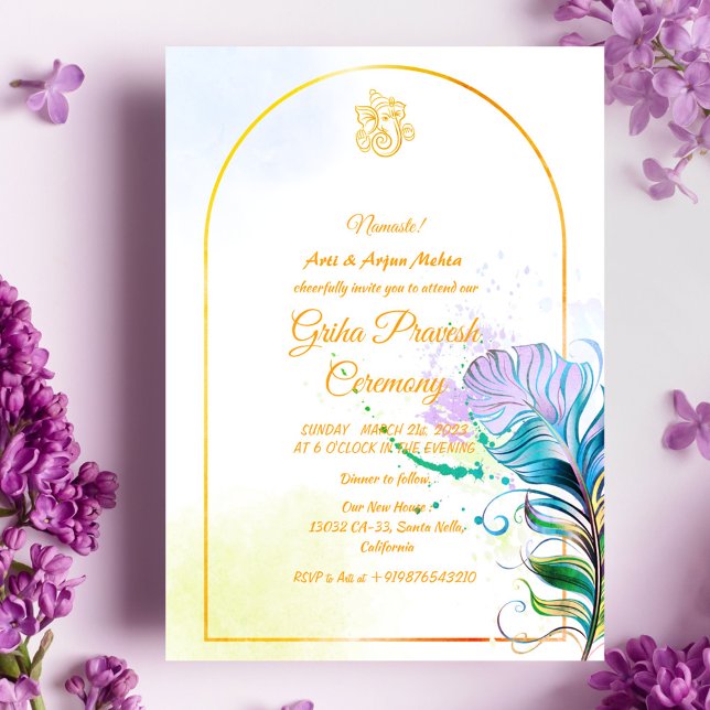 Hindu House Erwärmung Griha Pravesh Einladung (Von Creator hochgeladen)