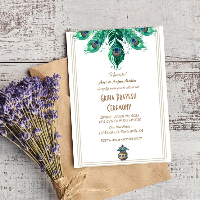 Hindu House Erwärmung Griha Pravesh Einladung (Von Creator hochgeladen)