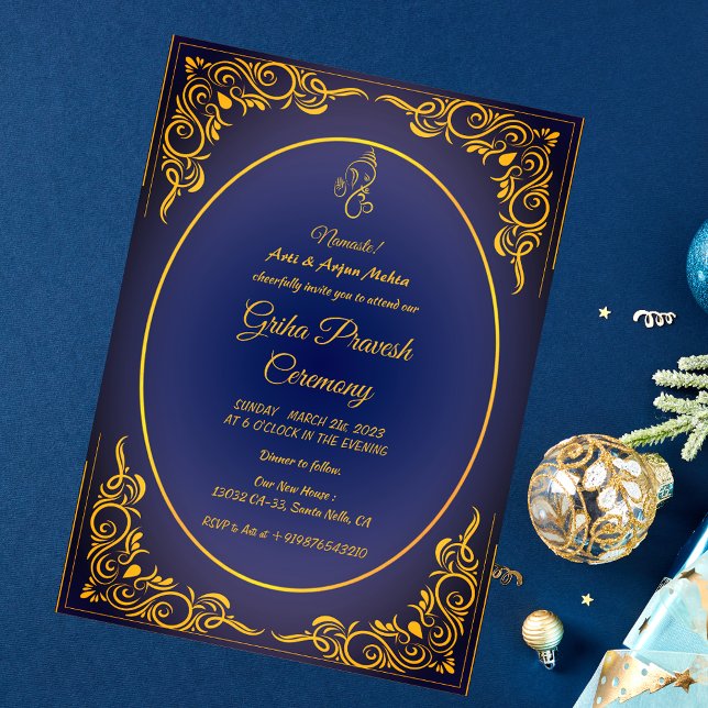 Hindu House Erwärmung Griha Pravesh Einladung (Von Creator hochgeladen)