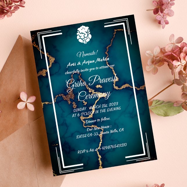 Hindu House Erwärmung Griha Pravesh Einladung (Von Creator hochgeladen)