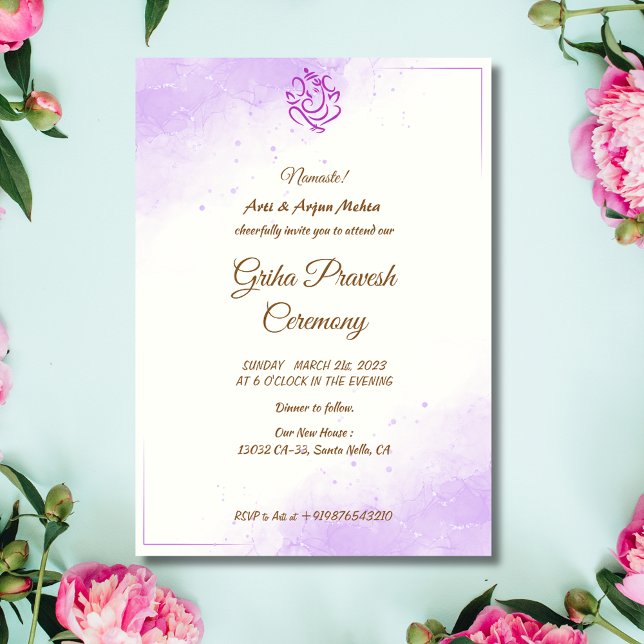 Hindu House Erwärmung Griha Pravesh Einladung (Von Creator hochgeladen)