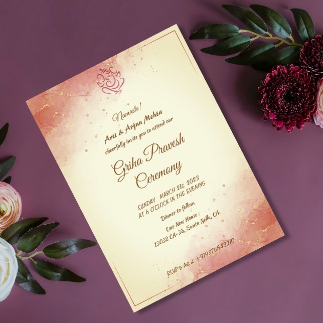 Hindu House Erwärmung Griha Pravesh Einladung (Von Creator hochgeladen)