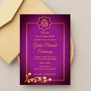 Hindu House Erwärmung Griha Pravesh Einladung