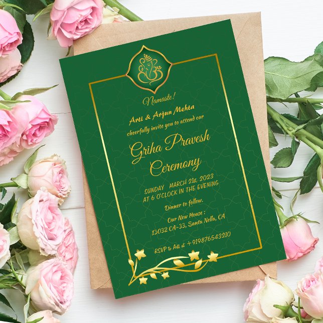 Hindu House Erwärmung Griha Pravesh Einladung (Von Creator hochgeladen)