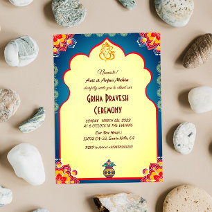 Hindu House Erwärmung Griha Pravesh Einladung