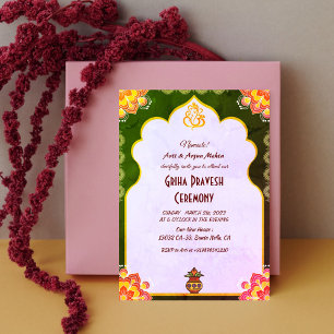 Hindu House Erwärmung Griha Pravesh Einladung