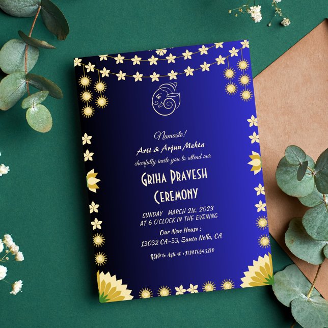 Hindu House Erwärmung Griha Pravesh Einladung (Von Creator hochgeladen)