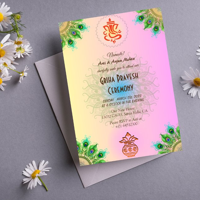 Hindu House Erwärmung Griha Pravesh Intricentive D Einladung (Von Creator hochgeladen)