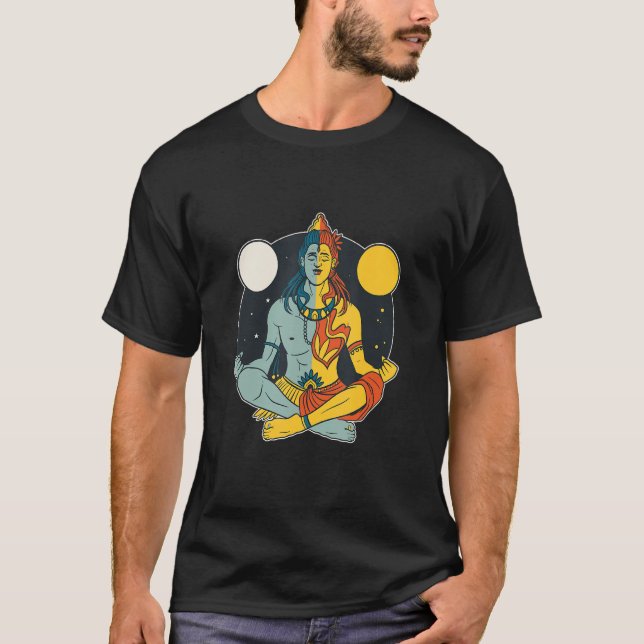 Hindu Lord Shiva Statue Divine Meditation Figurine T-Shirt (Vorderseite)