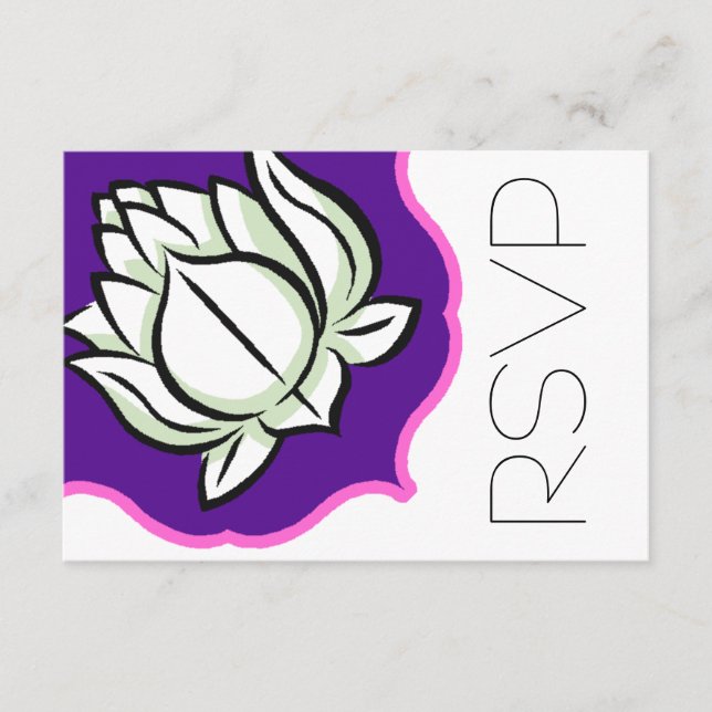 Hindu Lotus Blume UAWG RSVP Karte (Vorderseite)