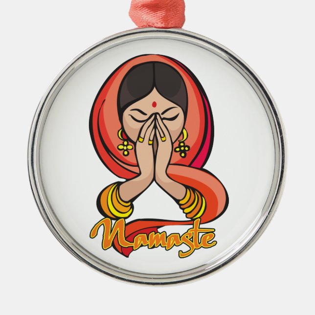 Hindu Namaste Ornament Aus Metall (Vorne)