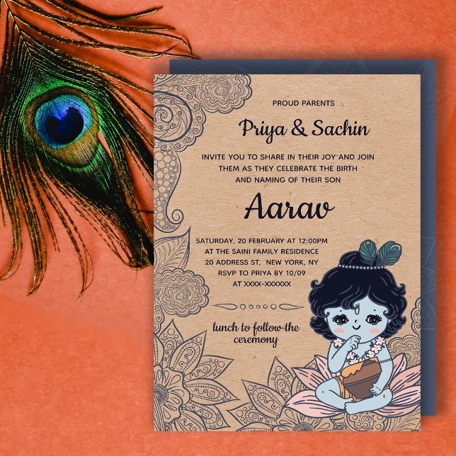 Hindu Namkaran Kindernahrung Einladung (Von Creator hochgeladen)