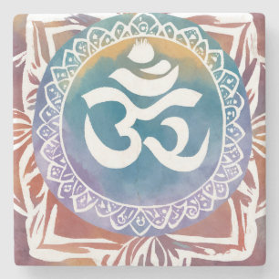 HINDU OHM SÜDASIAN DESI INDIAN INDIEN STEINUNTERSETZER