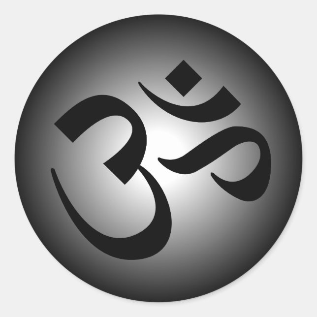 Hindu OM - Mediationssymbol Runder Aufkleber (Vorderseite)