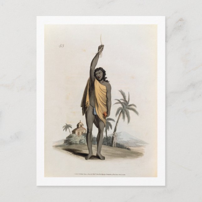 Hindu Priest, Pub. von Edward Orme, 1804 (litho) Postkarte (Vorderseite)